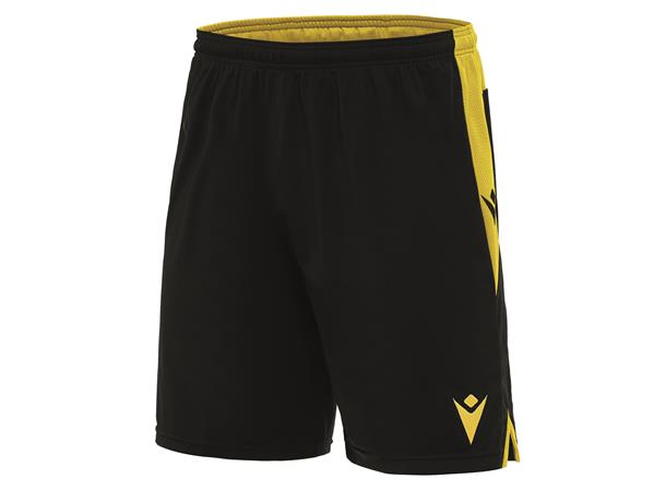 Tempel Match Day Short BLK/YEL XS Teknisk kampshorts - Unisex 