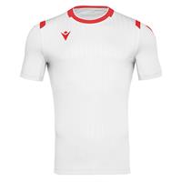 Alhena Shirt Shortsleeve WHT/RED S Utgående modell