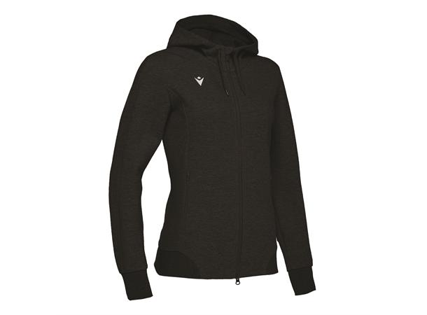 Lyre Full Zip Hooded Jacket W BLK L Hettejakke i bomullsmiks til dame 