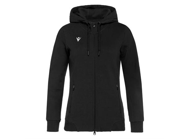 Lyre Full Zip Hooded Jacket W BLK L Hettejakke i bomullsmiks til dame 