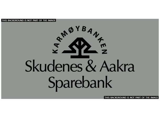 Skudenes Aakra Sparebank 80mm sort Transfermerke 80mm x 49mm 