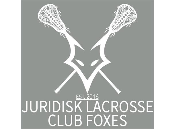 Juridisk Lacrosse Club Foxes Logo Hvit N Transfermerke 95mm x 89mm 