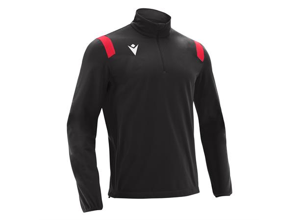 Gange 1/4 Zip Top BLK/RED S Teknisk treningsgenser - Unisex 