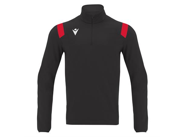 Gange 1/4 Zip Top BLK/RED S Teknisk treningsgenser - Unisex 