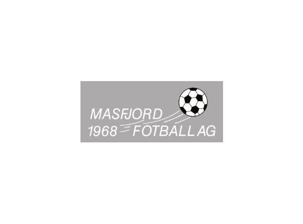 Masfjord klubblogo Hvit N Transfermerke 110 mm x 42 mm 
