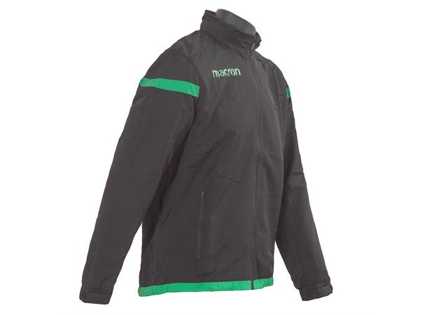 Macron Full Zip Windbreaker BLK/GRN 3XS Praktisk vindjakke 
