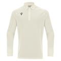 Hutton Shirt LS OFFWHT S Teknisk langarmet poloskjorte