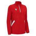 Maira 1/4 Zip Top Woman RED/WHT M Teknisk treningsgenser til dame