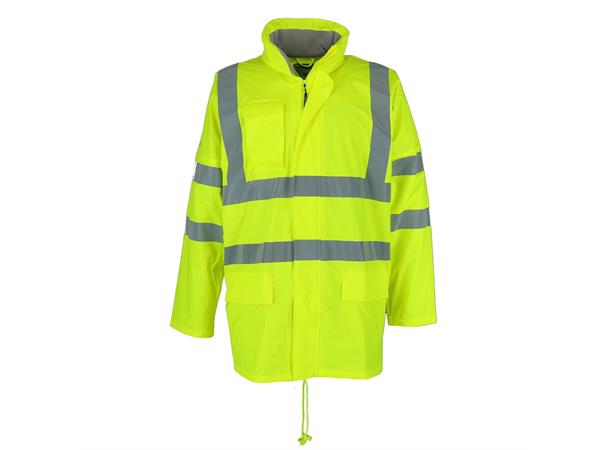 Calcite Rain Jacket Hi-Vis Safety Yel L High visability regnjakke - Unisex 