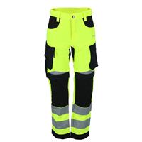Bismuth Roofpant Hi-Vis W Safety Yel. 38 Arbeidsbukse med 4-veis stretch til dame