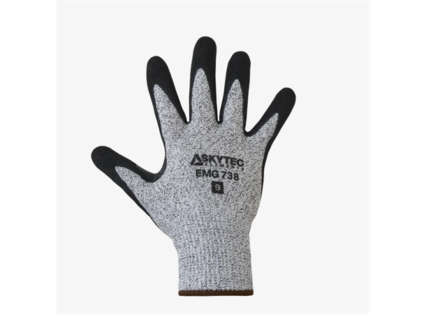 Skytec EMG738 GRY/BLK 10 Hanske med sandbelegg/kuttbestandig 