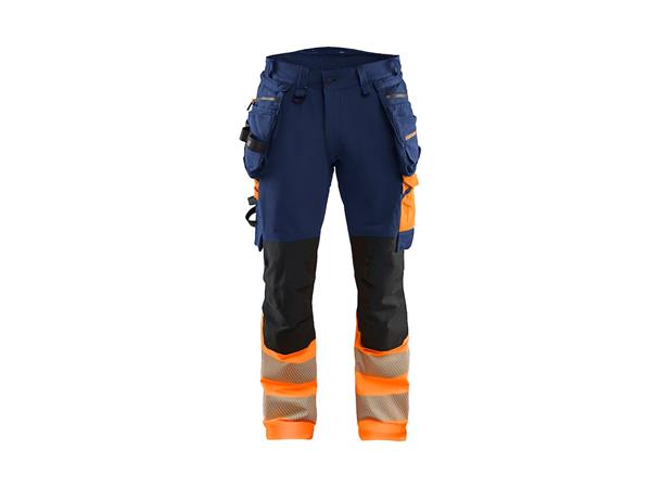 1125 Varselbukse Marineblå/Oransje C44 4-veisstretch Klasse 1 