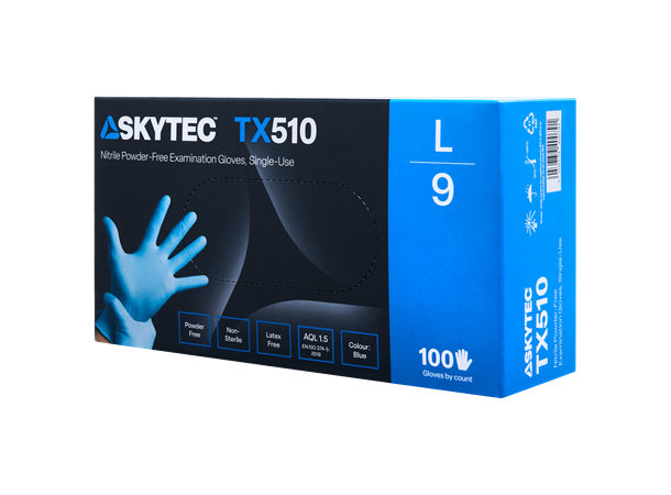 Skytec TX510 BLÅ 10/XL Engangs Undersøkelseshanske i Nitril 