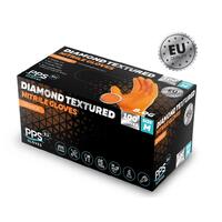 PPS Diamond Grip – 8.0G ORA S Orange Diamond Textured Nitrile Gloves