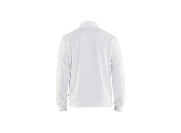 3362 Genser m/ZIP Hvit/Mørk grå XS Børstet innside 