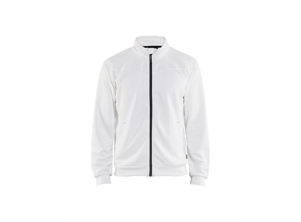 3362 Genser m/ZIP Hvit/Mørk grå XS Børstet innside 